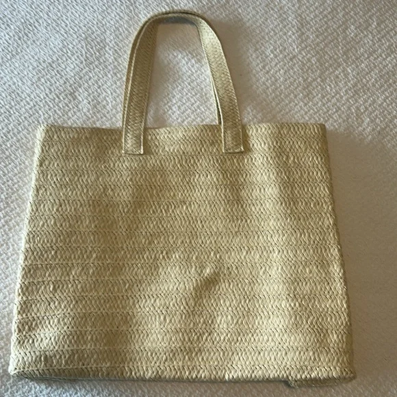NWOT Mark & Graham Colorful Hearts Straw Beach Tote Book Baby School Travel… - Picture 8 of 9